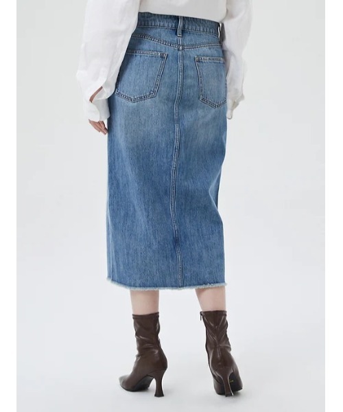 GAP（ギャップ）の「ミディ丈 デニム ペンシルスカート（デニムスカート・レディース・インディゴブルー・000/0/2/4/00/6/8/10）」の12枚目の写真