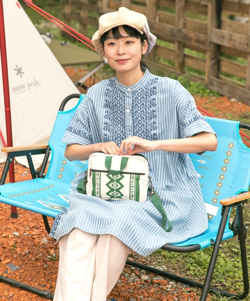 チャイハネ（チャイハネ）の「【チャイハネ】ノマディキャンバスミニショルダーバッグ（ショルダーバッグ・レディース・ベージュ/カーキ/ターコイズブルー/ワイン・FREE）」の15枚目の写真