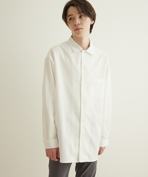 JUNRED(ジュンレッド)の「【 イージーケア 】ドレープロングスリーブルーズシャツ(シャツ/ブラウス・メンズ・ホワイト/ベージュ/グリーン・LL/M/L)」の7枚目の写真