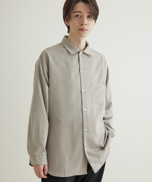 JUNRED(ジュンレッド)の「【 イージーケア 】ドレープロングスリーブルーズシャツ(シャツ/ブラウス・メンズ・ホワイト/ベージュ/グリーン・LL/M/L)」の9枚目の写真