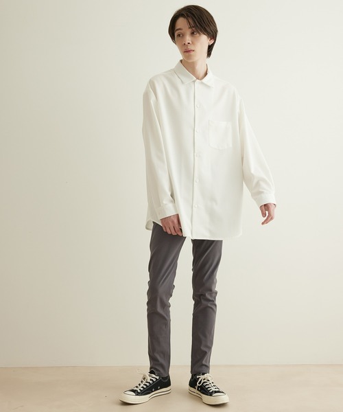 JUNRED(ジュンレッド)の「【 イージーケア 】ドレープロングスリーブルーズシャツ(シャツ/ブラウス・メンズ・ホワイト/ベージュ/グリーン・LL/M/L)」の19枚目の写真