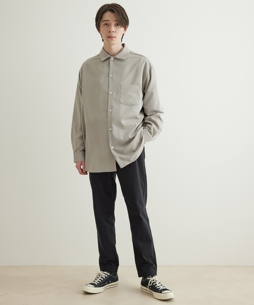 JUNRED(ジュンレッド)の「【 イージーケア 】ドレープロングスリーブルーズシャツ(シャツ/ブラウス・メンズ・ホワイト/ベージュ/グリーン・LL/M/L)」の5枚目の写真