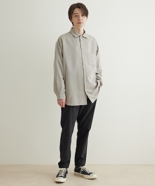 JUNRED(ジュンレッド)の「【 イージーケア 】ドレープロングスリーブルーズシャツ(シャツ/ブラウス・メンズ・ホワイト/ベージュ/グリーン・LL/M/L)」の8枚目の写真