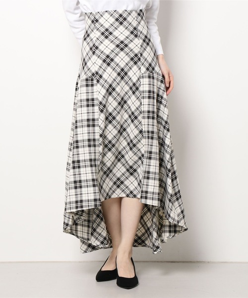 DURAS（デュラス）の「チェック柄ハイウエストテールスカート（スカート・レディース・ブラック/ブルー・FREE）」の20枚目の写真