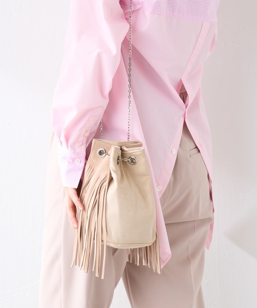 PAPILLONNER（パピヨネ）の「フリンジ2WAYショルダー/PAPILLONNER/パピヨネ（ショルダーバッグ・レディース・ベージュ/グレー・FREE）」の10枚目の写真