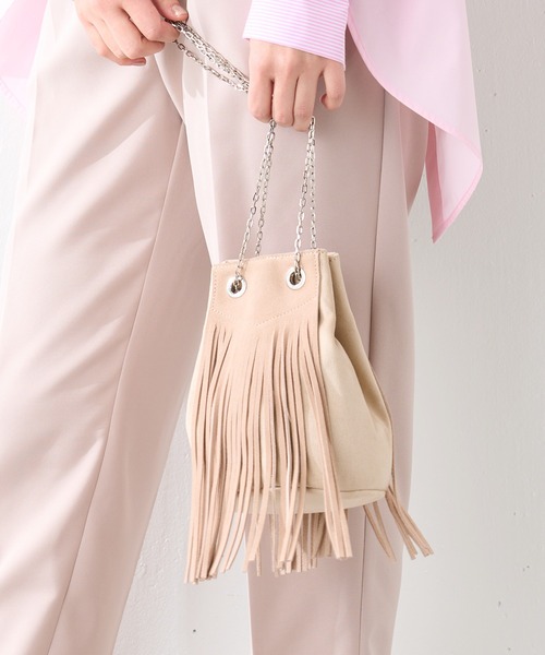 PAPILLONNER（パピヨネ）の「フリンジ2WAYショルダー/PAPILLONNER/パピヨネ（ショルダーバッグ・レディース・ベージュ/グレー・FREE）」の11枚目の写真