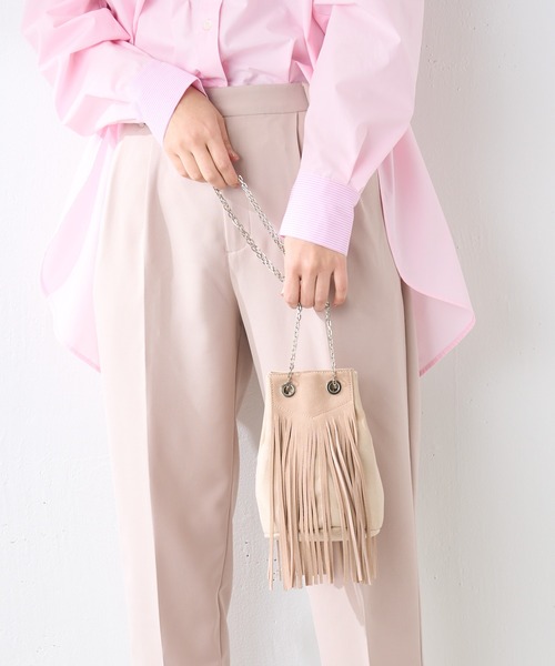 PAPILLONNER（パピヨネ）の「フリンジ2WAYショルダー/PAPILLONNER/パピヨネ（ショルダーバッグ・レディース・ベージュ/グレー・FREE）」の12枚目の写真