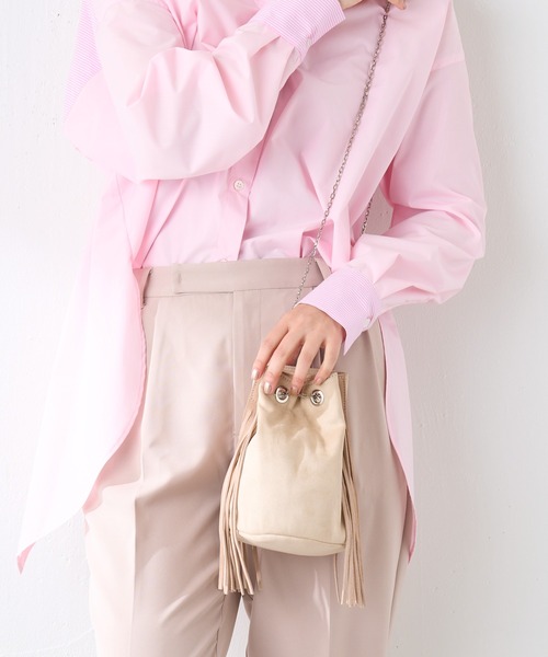 PAPILLONNER（パピヨネ）の「フリンジ2WAYショルダー/PAPILLONNER/パピヨネ（ショルダーバッグ・レディース・ベージュ/グレー・FREE）」の8枚目の写真