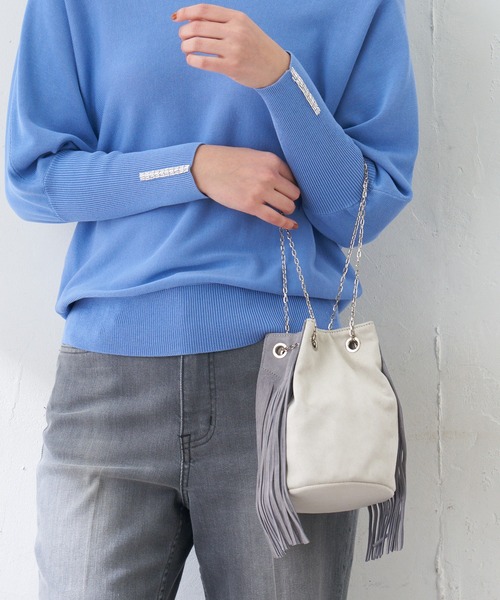 PAPILLONNER（パピヨネ）の「フリンジ2WAYショルダー/PAPILLONNER/パピヨネ（ショルダーバッグ・レディース・ベージュ/グレー・FREE）」の17枚目の写真