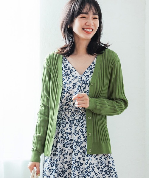 coca（coca）（コカ）の「ワイドリブショートカーディガン（カーディガン/ボレロ・レディース・アイボリー/グリーン/ピンク/ブラック・M/L）」の3枚目の写真