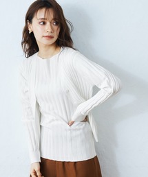 ワイドリブショートカーディガン