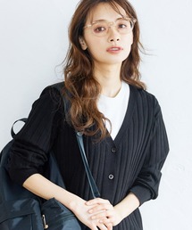 ワイドリブショートカーディガン