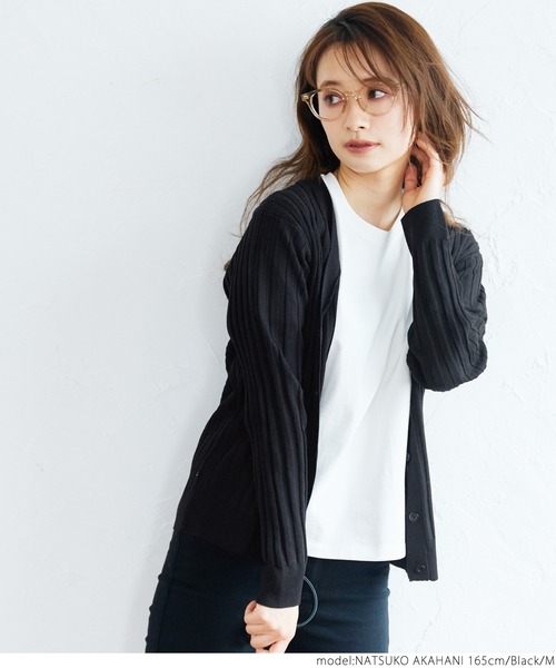 coca（coca）（コカ）の「ワイドリブショートカーディガン（カーディガン/ボレロ・レディース・アイボリー/グリーン/ピンク/ブラック・M/L）」の13枚目の写真