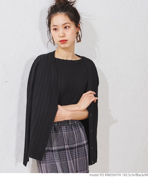 coca（coca）（コカ）の「ワイドリブショートカーディガン（カーディガン/ボレロ・レディース・アイボリー/グリーン/ピンク/ブラック・M/L）」の18枚目の写真