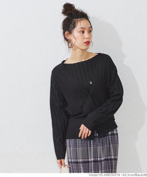 coca（coca）（コカ）の「ワイドリブショートカーディガン（カーディガン/ボレロ・レディース・アイボリー/グリーン/ピンク/ブラック・M/L）」の16枚目の写真