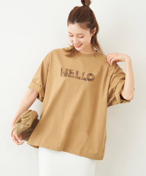 FRAMeWORK（フレームワーク）の「度詰め天竺HELLO Tシャツ◇（Tシャツ