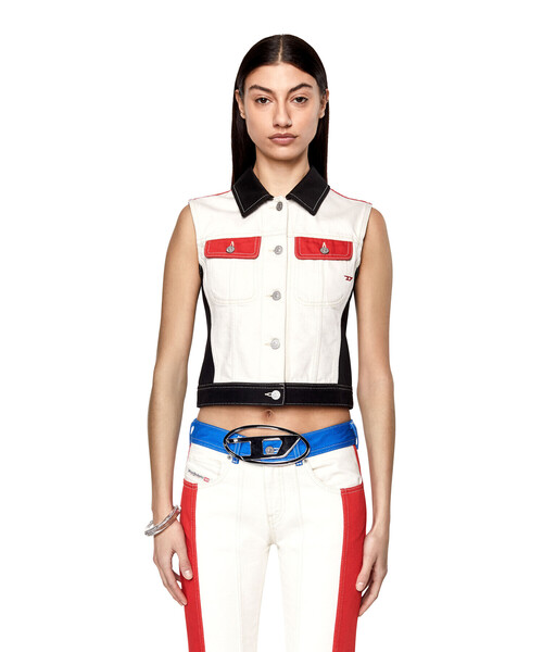 DIESEL(ディーゼル)の「レディース ノースリーブ ジャケット デニム ベスト(ベスト・レディース・ホワイト系その他・SMALL/MEDIUM/X-SMALL)」の11枚目の写真