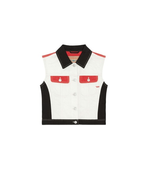 DIESEL(ディーゼル)の「レディース ノースリーブ ジャケット デニム ベスト(ベスト・レディース・ホワイト系その他・SMALL/MEDIUM/X-SMALL)」の3枚目の写真