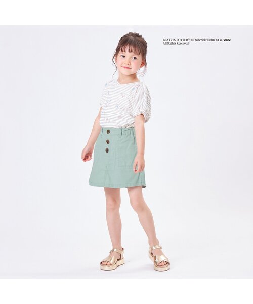 Seraph（セラフ）の「台形スカートパンツ ショート丈（その他パンツ・キッズ・ベージュ/ピンク/ミント・90/100/110/120/80/130/140）」の11枚目の写真