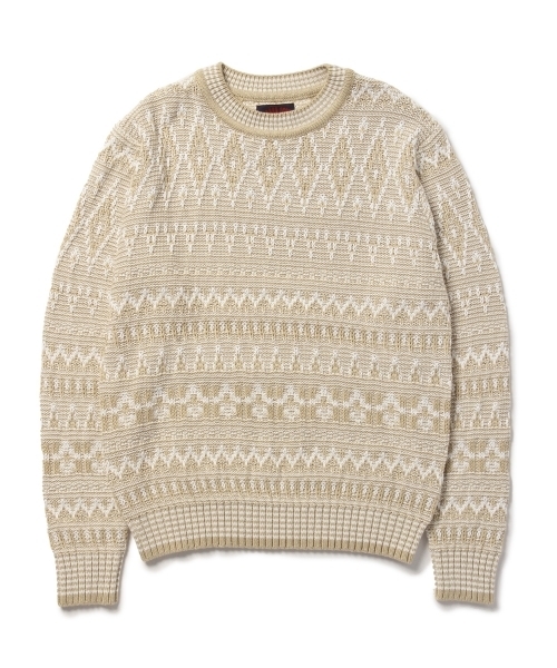 WARREN SCOTT（ワレーンスコット）の「WARREN SCOTT×BEAMS / 別注 ジャカード クルーネック ニット（ニット/セーター・メンズ・ネイビー/ベージュ・LARGE/SMALL/MEDIUM）」の13枚目の写真