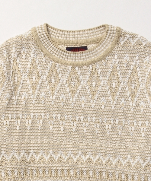 WARREN SCOTT（ワレーンスコット）の「WARREN SCOTT×BEAMS / 別注 ジャカード クルーネック ニット（ニット/セーター・メンズ・ネイビー/ベージュ・LARGE/SMALL/MEDIUM）」の15枚目の写真