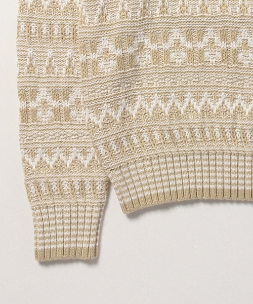 WARREN SCOTT（ワレーンスコット）の「WARREN SCOTT×BEAMS / 別注 ジャカード クルーネック ニット（ニット/セーター・メンズ・ネイビー/ベージュ・LARGE/SMALL/MEDIUM）」の16枚目の写真