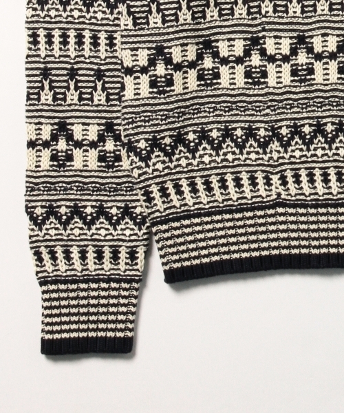 WARREN SCOTT（ワレーンスコット）の「WARREN SCOTT×BEAMS / 別注 ジャカード クルーネック ニット（ニット/セーター・メンズ・ネイビー/ベージュ・LARGE/SMALL/MEDIUM）」の10枚目の写真