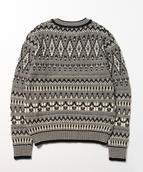 WARREN SCOTT（ワレーンスコット）の「WARREN SCOTT×BEAMS / 別注 ジャカード クルーネック ニット（ニット/セーター・メンズ・ネイビー/ベージュ・LARGE/SMALL/MEDIUM）」の12枚目の写真