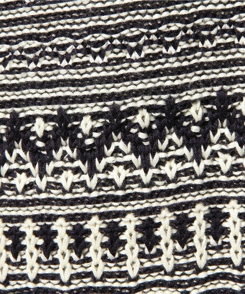 WARREN SCOTT（ワレーンスコット）の「WARREN SCOTT×BEAMS / 別注 ジャカード クルーネック ニット（ニット/セーター・メンズ・ネイビー/ベージュ・LARGE/SMALL/MEDIUM）」の3枚目の写真