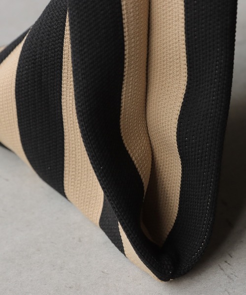 antiqua（アンティカ）の「ストライプ柄ニットバッグ（トートバッグ・レディース・ブラック/ブルーグリーン・FREE）」の15枚目の写真