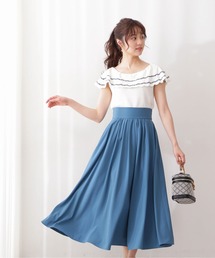 PROPORTION BODY DRESSING | 【美人百花6月号タイアップ商品】<E>ビッグリボンギャザーカラーフレアＳＫ / 1212127500(スカート)