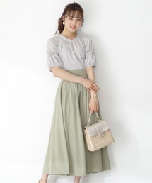 PROPORTION BODY DRESSING | 【美人百花6月号タイアップ商品】<E>ビッグリボンギャザーカラーフレアＳＫ / 1212127500(スカート)