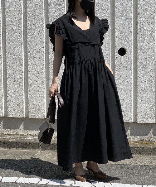 Jewelobe(ジュエローブ)の「カシュクールベストセットアップワンピース(ワンピース・レディース・ブラック/ベージュ/ブラウン/イエロー・FREE)」の6枚目の写真