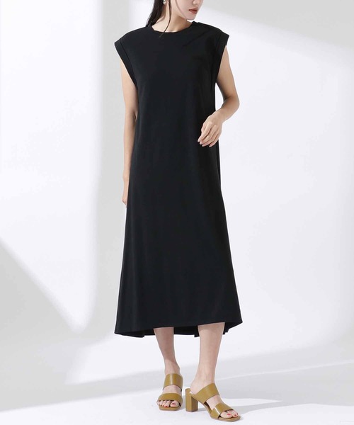 Settimissimo（セッティミッシモ）の「バックスリットカットロングワンピース（ワンピース・レディース・ブラック/ベージュ/ブルー・M）」の2枚目の写真