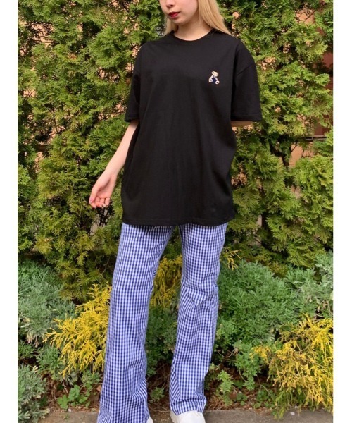 WC(ダブル シー)の「クマ刺繍ビッグT(Tシャツ/カットソー・レディース・ホワイト/ブラック・FREE)」の5枚目の写真