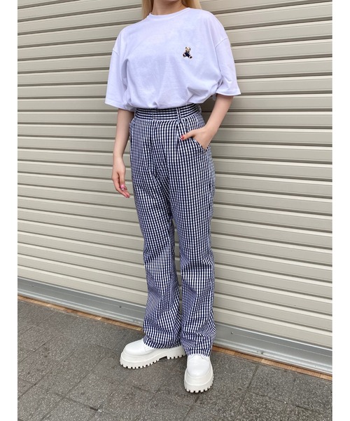 WC(ダブル シー)の「クマ刺繍ビッグT(Tシャツ/カットソー・レディース・ホワイト/ブラック・FREE)」の3枚目の写真