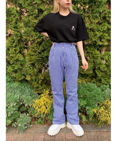WC(ダブル シー)の「クマ刺繍ビッグT(Tシャツ/カットソー・レディース・ホワイト/ブラック・FREE)」の6枚目の写真