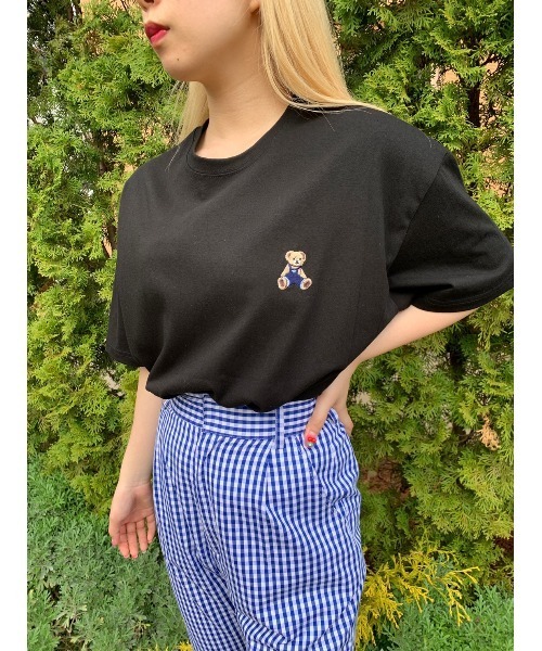 WC(ダブル シー)の「クマ刺繍ビッグT(Tシャツ/カットソー・レディース・ホワイト/ブラック・FREE)」の4枚目の写真