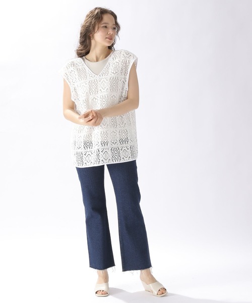 niko and...（ニコアンド）の「2WAYブロックレースジレ（ベスト・レディース・オフホワイト/ブラック・FREE）」の18枚目の写真