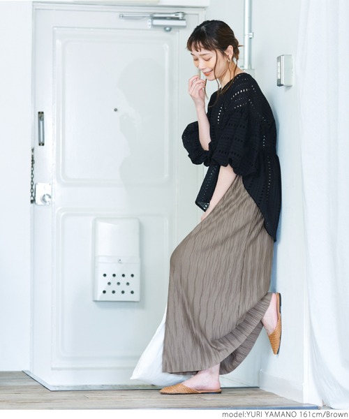 coca（coca）（コカ）の「ウェーブプリーツスカート（スカート・レディース・ブラック/ブラウン/ピンク・ONE SIZE）」の7枚目の写真