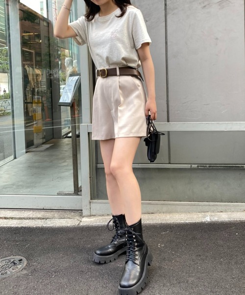 one after another NICE CLAUP（ワンアフターアナザーナイスクラップ）の「夏のスタイリングにおすすめ　ベルト付きショートパンツ（その他パンツ・レディース・ブラック/ブラウン/アイボリー・FREE）」の11枚目の写真