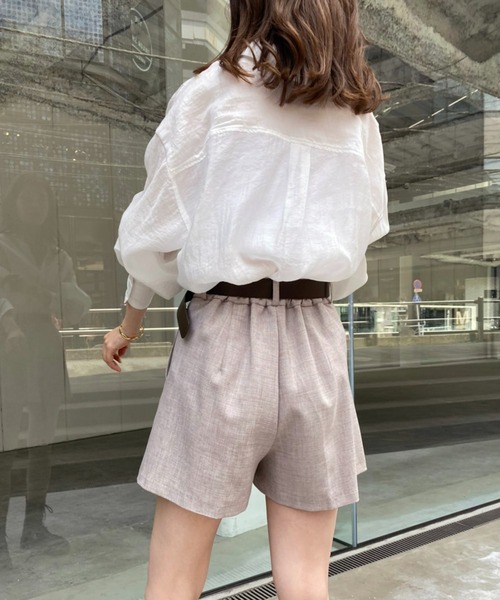 one after another NICE CLAUP（ワンアフターアナザーナイスクラップ）の「夏のスタイリングにおすすめ　ベルト付きショートパンツ（その他パンツ・レディース・ブラック/ブラウン/アイボリー・FREE）」の8枚目の写真