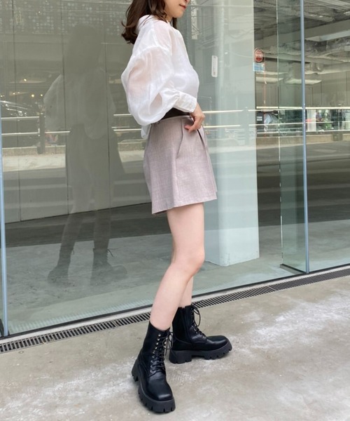 one after another NICE CLAUP（ワンアフターアナザーナイスクラップ）の「夏のスタイリングにおすすめ　ベルト付きショートパンツ（その他パンツ・レディース・ブラック/ブラウン/アイボリー・FREE）」の10枚目の写真