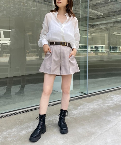 one after another NICE CLAUP（ワンアフターアナザーナイスクラップ）の「夏のスタイリングにおすすめ　ベルト付きショートパンツ（その他パンツ・レディース・ブラック/ブラウン/アイボリー・FREE）」の14枚目の写真