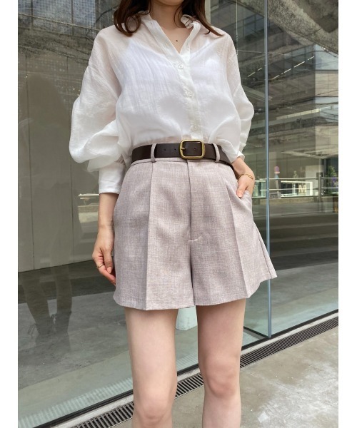 one after another NICE CLAUP（ワンアフターアナザーナイスクラップ）の「夏のスタイリングにおすすめ　ベルト付きショートパンツ（その他パンツ・レディース・ブラック/ブラウン/アイボリー・FREE）」の4枚目の写真