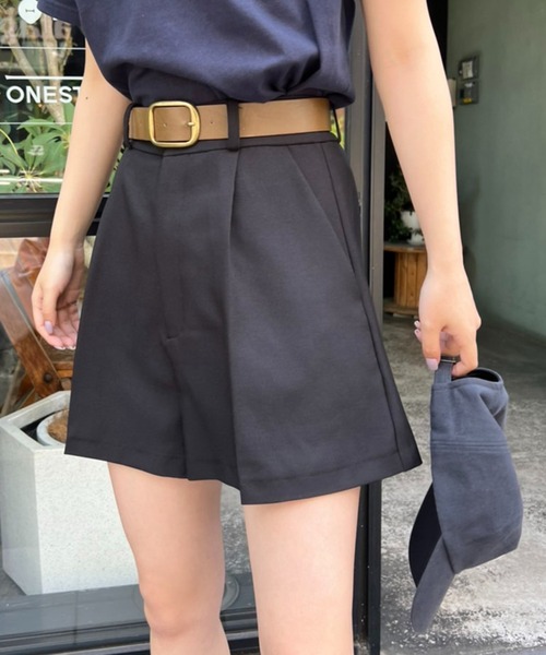 one after another NICE CLAUP（ワンアフターアナザーナイスクラップ）の「夏のスタイリングにおすすめ　ベルト付きショートパンツ（その他パンツ・レディース・ブラック/ブラウン/アイボリー・FREE）」の20枚目の写真