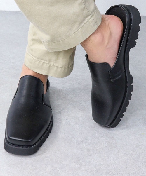 Dedes（デデス）の「Dedes / スライドサンダル　スクエア ミュールシューズ (6326)（サンダル・メンズ・ホワイト/ブラック・LL/M/L）」の2枚目の写真