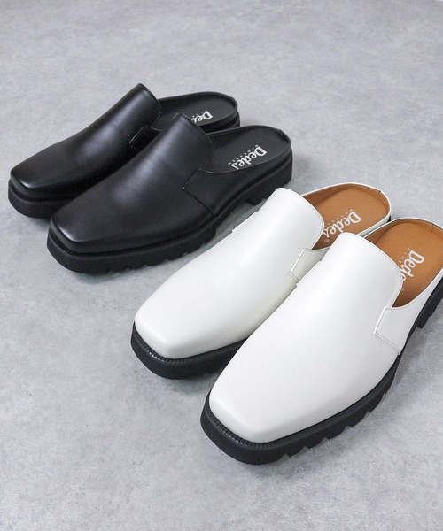 Dedes（デデス）の「Dedes / スライドサンダル　スクエア ミュールシューズ (6326)（サンダル・メンズ・ホワイト/ブラック・LL/M/L）」の5枚目の写真