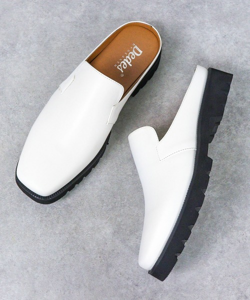 Dedes（デデス）の「Dedes / スライドサンダル　スクエア ミュールシューズ (6326)（サンダル・メンズ・ホワイト/ブラック・LL/M/L）」の8枚目の写真