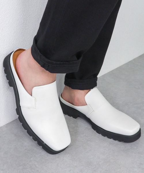 Dedes（デデス）の「Dedes / スライドサンダル　スクエア ミュールシューズ (6326)（サンダル・メンズ・ホワイト/ブラック・LL/M/L）」の9枚目の写真